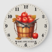 かわいいリンゴ果実好きのキッチン ラージ壁時計 (正面)