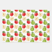 かわいいリンゴ柄のフルーツ ラッピングペーパーシート (正面2)