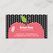 かわいいリンゴ気にの子の黒い点 名刺 (正面)