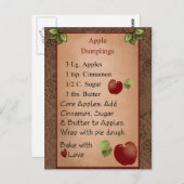 かわいいリンゴ餃子はがき ポストカード (正面/裏面)