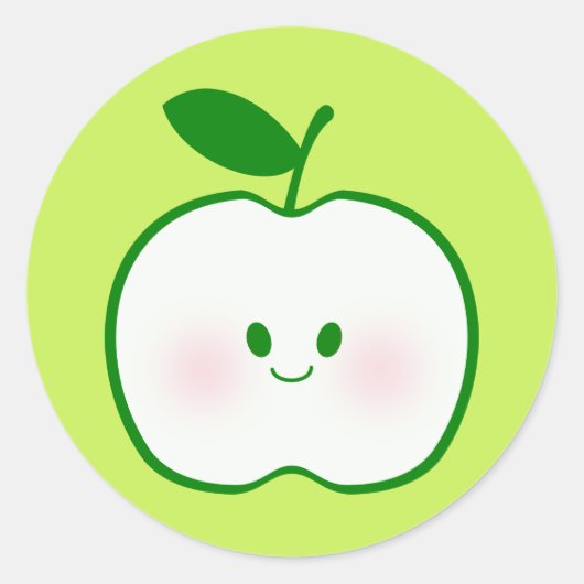 かわいいリンゴ ラウンドシール (正面)