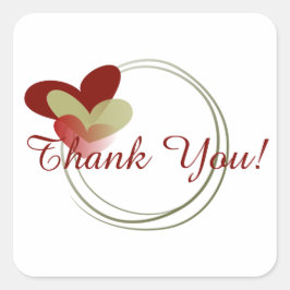 かわいいリースとハート スクエアシール