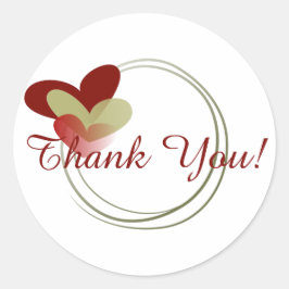 かわいいリースとハート ラウンドシール