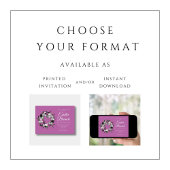 かわいいリースイースターブランチ卵狩りピンク 招待状