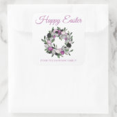 かわいいリースハッピーイースタースクエアステッカー スクエアシール (バッグ)