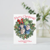 かわいいリースフォトフレームメリークリスマスフラット シーズンカード (スタンド正面)