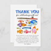 かわいいリールおもしろいキッズ魚釣り誕生日ありがとう (正面/裏面)