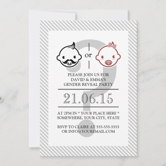 かわいいリールボーイまたはリールガールベビーシャワー招待状 招待状 (正面)