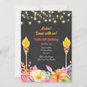 かわいいルアウ誕生日パーティーの招待状 招待状 (正面)