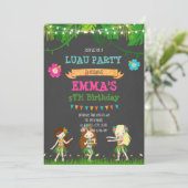 かわいいルアウ(ハワイ式宴会)誕生日パーティー招待状 招待状 (スタンド正面)