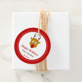 かわいいルドルフのトナカイ赤いクリスマスの休日 フェイバータグ (インサイチュ)