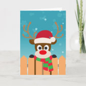 かわいいルドルフ赤い鼻トナカイ |グリーティングカード カード (正面)