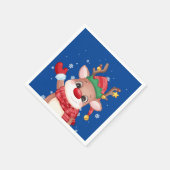 かわいいルドルフ赤い鼻トナカイ スタンダードカクテルナプキン (角)