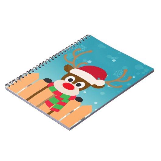 かわいいルドルフ赤い鼻トナカイ |ノートブック ノートブック (左側)