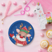 かわいいルドルフ赤い鼻トナカイ ペーパープレート (パーティー)