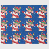 かわいいルドルフ赤い鼻トナカイ ラッピングペーパー (フラット)