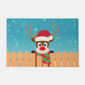 かわいいルドルフ赤い鼻トナカイ |書式 ドアマット (正面)