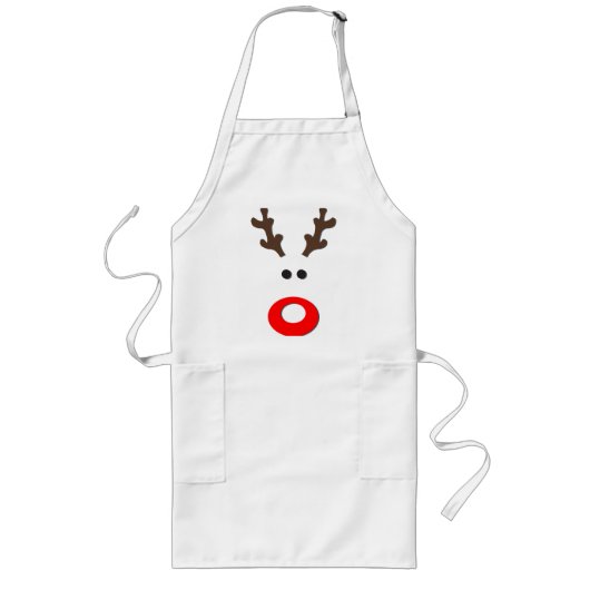 かわいいルドルフ – クリスマスエプロン ロングエプロン (正面)