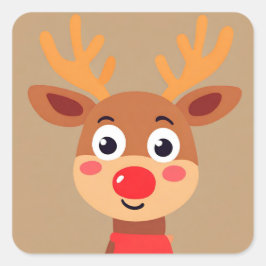 かわいいルドルフ 赤い鼻のトナカイ ステッカー