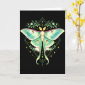 かわいいルナ moth 美しい蝶 昆虫好き カード (黄色い花)