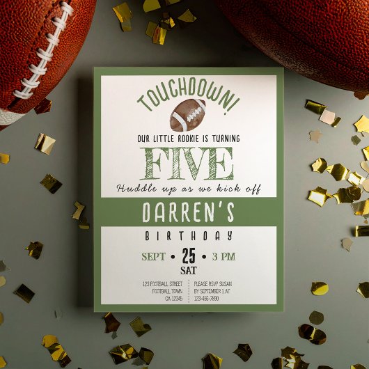 かわいいルーキーサッカーバジェット誕生日招待状