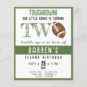 かわいいルーキーサッカーバジェット2nd誕生日招待状 (正面)