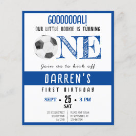 かわいいルーキーサッカー予算1歳の誕生日招待状