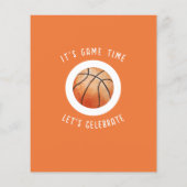 かわいいルーキーバスケットボールバジェット2nd誕生日招待状 (裏面)