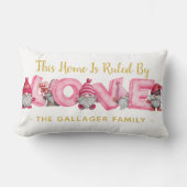 かわいいルールドバイラブバレンタイン格言イラストレーション ランバークッション (正面)