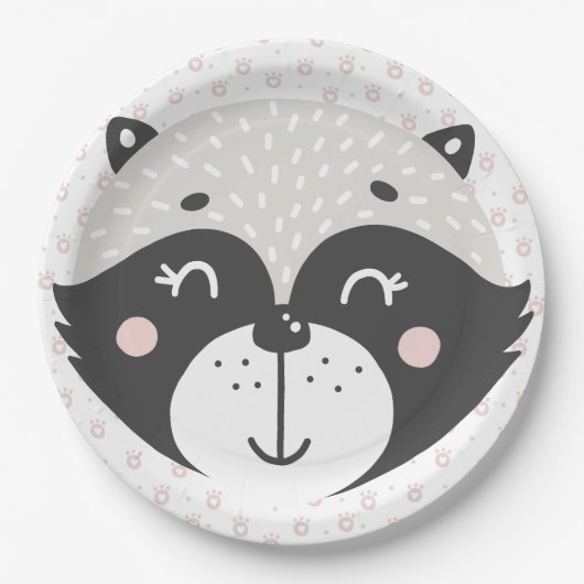 かわいいルーン – 子供の誕生日/ベビーシャワー ペーパープレート (正面)