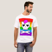 かわいいレイブスカルレインボー Tシャツ (正面フル)
