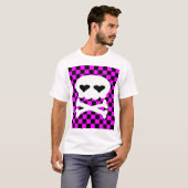 かわいいレイブスカル市松模様 Tシャツ (正面フル)