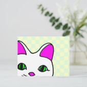 かわいいレイブ招き猫 マネキネコ ポストカード (スタンド正面)