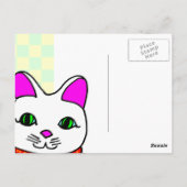 かわいいレイブ招き猫 マネキネコ ポストカード (裏面)