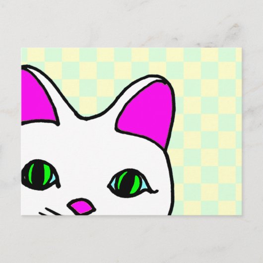 かわいいレイブ招き猫 マネキネコ ポストカード (正面)