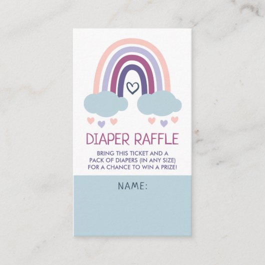 かわいいレインボーおむつラッフルエンクロージャカード エンクロージャーカード (正面)