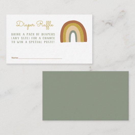 かわいいレインボーおむつラッフルエンクロージャー エンクロージャーカード (正面/裏面)