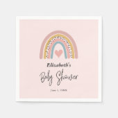 かわいいレインボーとハートガールベビーシャワー スタンダードカクテルナプキン (正面)