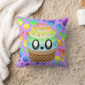 かわいいレインボーアイスクリームコーン クッション (ブランケット)