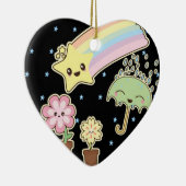 かわいいレインボーウェザーパターンかわいい セラミックオーナメント (右)