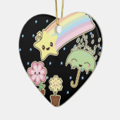 かわいいレインボーウェザーパターンかわいい セラミックオーナメント (左)