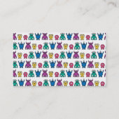 かわいいレインボーエイリアンモンスターズパターン 名刺 (裏面)