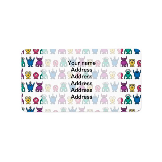 かわいいレインボーエイリアンモンスターズ ラベル (正面)