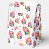 かわいいレインボーカップケーバースデーパーティー フェイバーボックス (オープン)