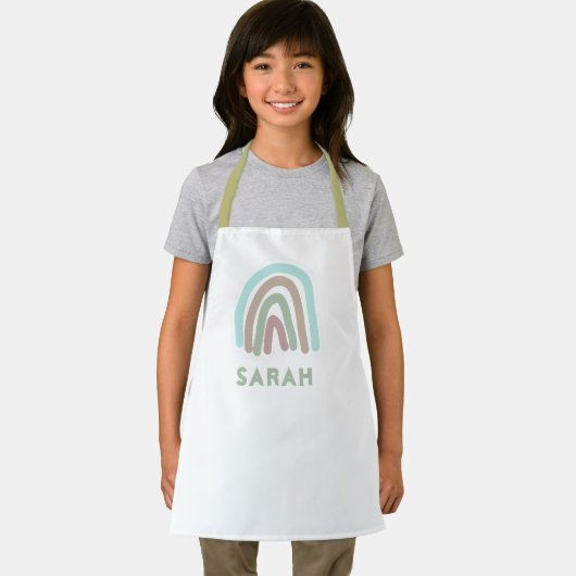 かわいいレインボーカラフルキッズ名 エプロン (インサイチュ)