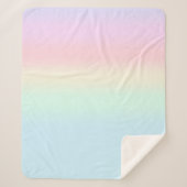 かわいいレインボーカラフルグラディエントウォーターカラーパステル シェルパブランケット (正面)