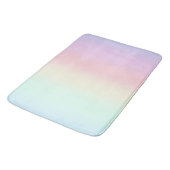 かわいいレインボーカラフルグラディエントウォーターカラーパステル バスマット (アングル)