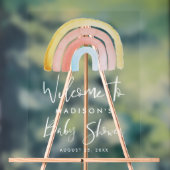 かわいいレインボーカラフルベビーシャワーへようこそ アクリルサイン (ニュートラル)