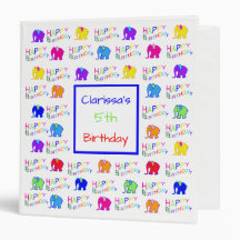 かわいいレインボーカラー漫画ゾウの子供誕生日