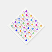 かわいいレインボーカラー漫画ゾウの子供誕生日 スタンダードカクテルナプキン (角)